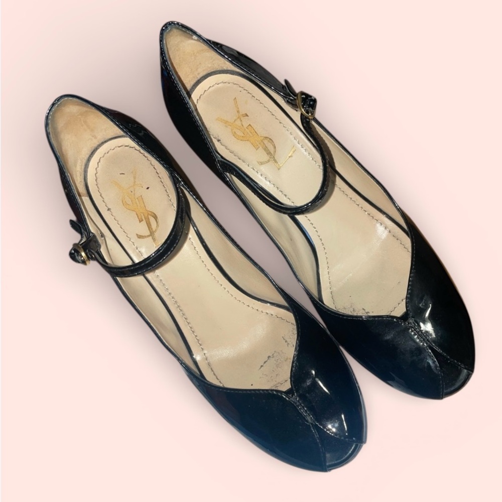 ✨HP✨Yves Saint Laurent Black Heels – Mary Jane Peep Toe size 39